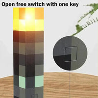 DIYPixel Pixel Torch Night Light – USB Rechargeable 4-Color LED Lamp, Wall Mounted or Desktop Gaming Room Decor